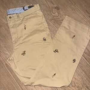 NWT Polo by Ralph Lauren Embroidered Khaki Polo-Player Chinos 33x30